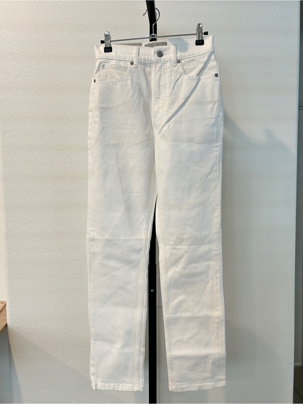 NWT Everlane The Way-High Slim Jeans in White, Size 25S, $128 Retail
